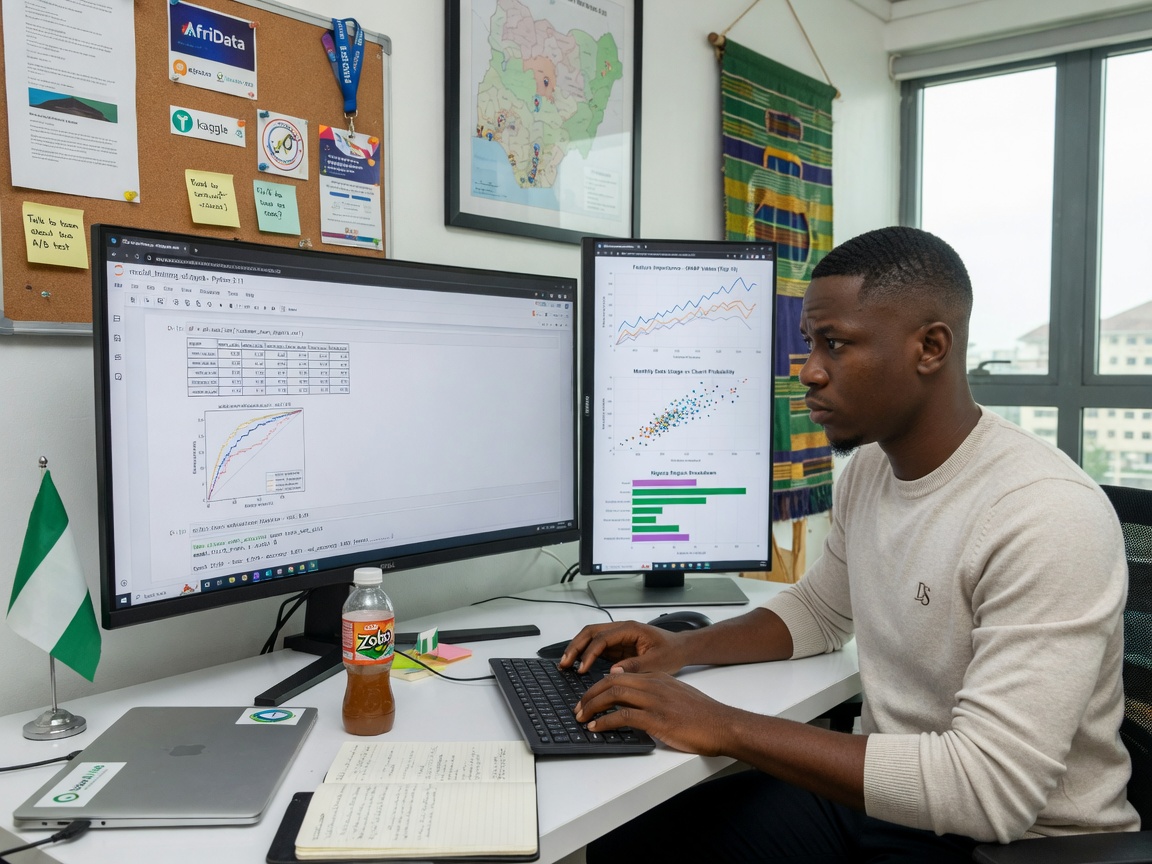 Data Science & AI student analyzing data with Python, Jupyter notebooks, and visualizations