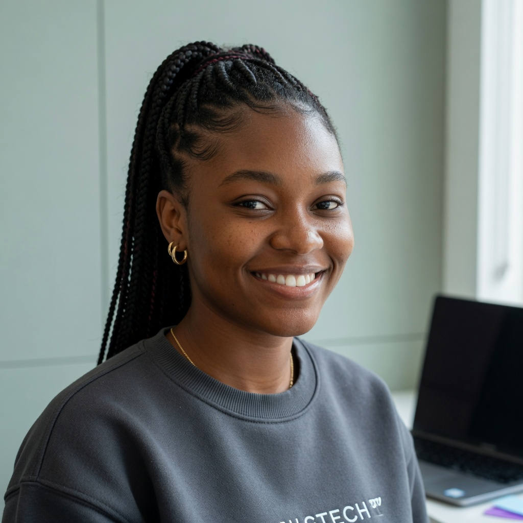 Happiness U., Borderless Tech Academy Software Engineering graduate